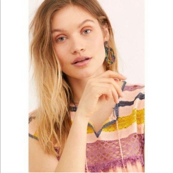 Free People Carolina K Boho Crochet Midi Dress S - Picture 3 of 6